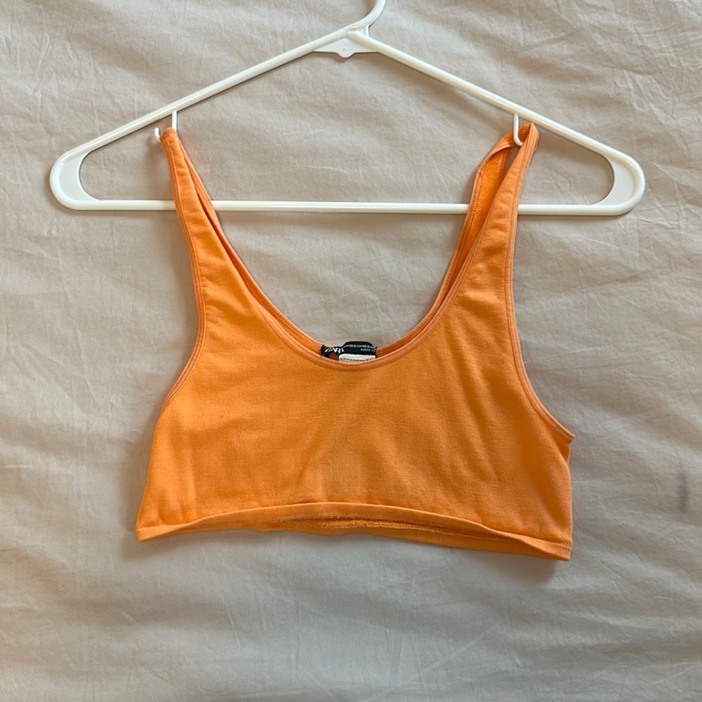 Zara, Orange Cropped Tank, Size XS-S